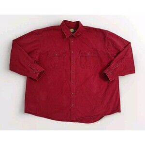 Cabelas Heavy Flannel Shirt Size 3XL Button Red Camp Shirt Workwear Vintage